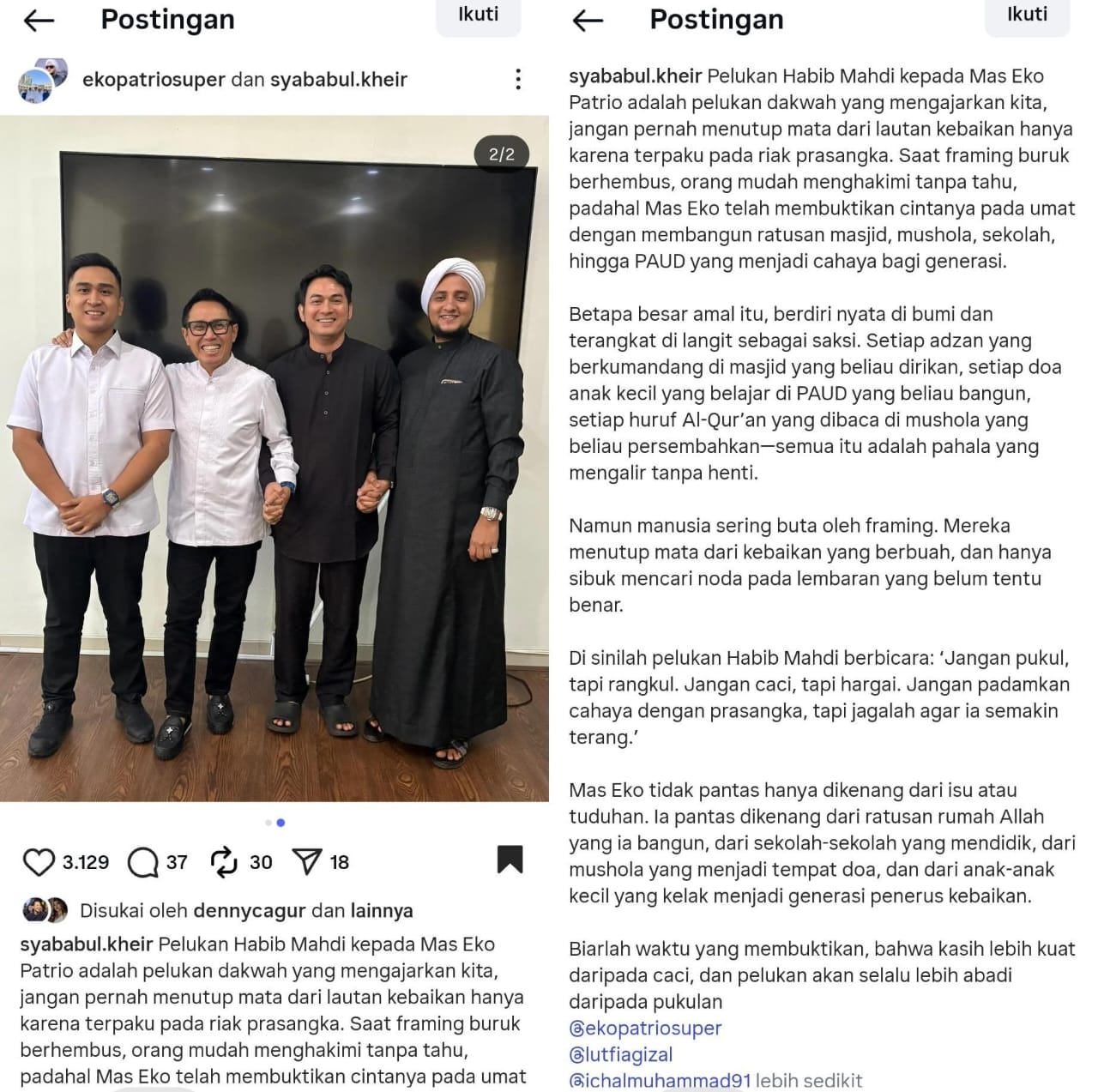 Unggah Instagram Habib Mahdi